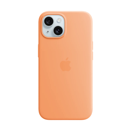 Apple Case Silicone Case with MagSafe Orange Sorbet for iPhone 15